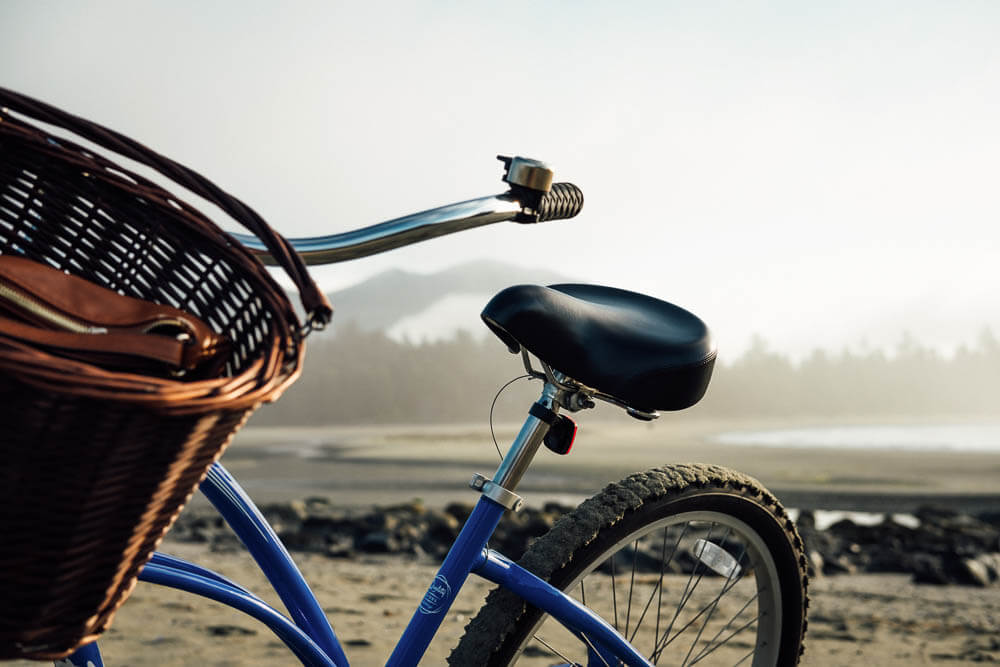 Bicycle parked on Chesterman Beach