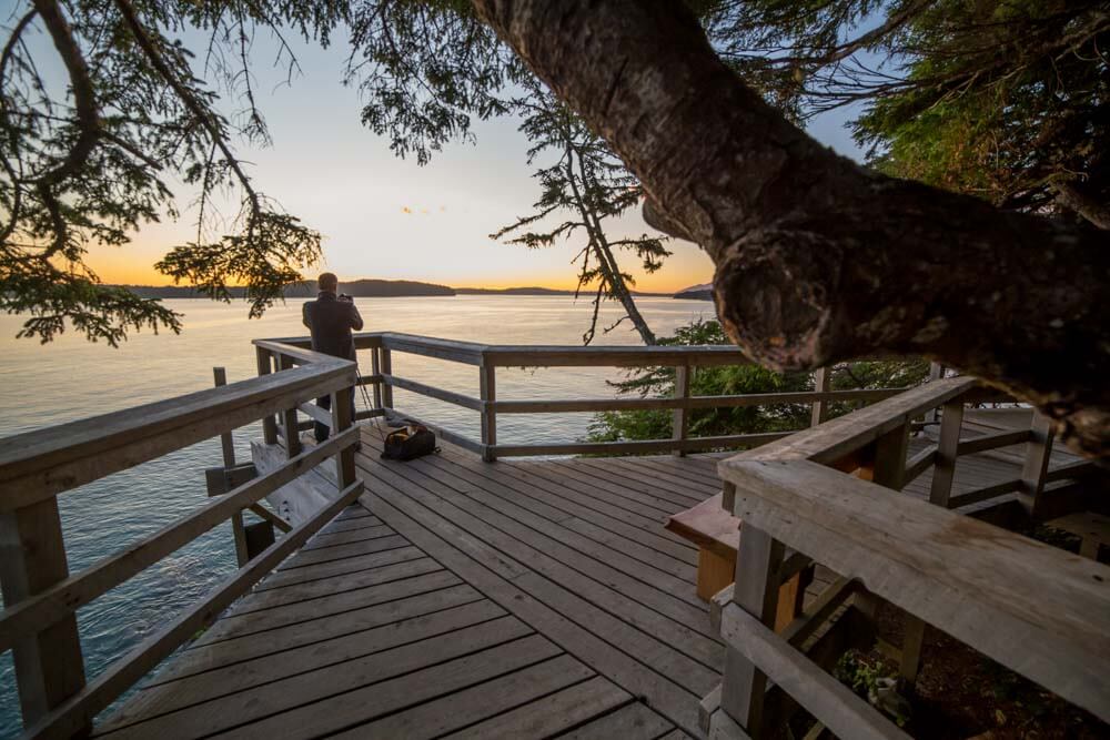 Wooden platform with views of ocean