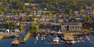 Tofino waterfront aerial view