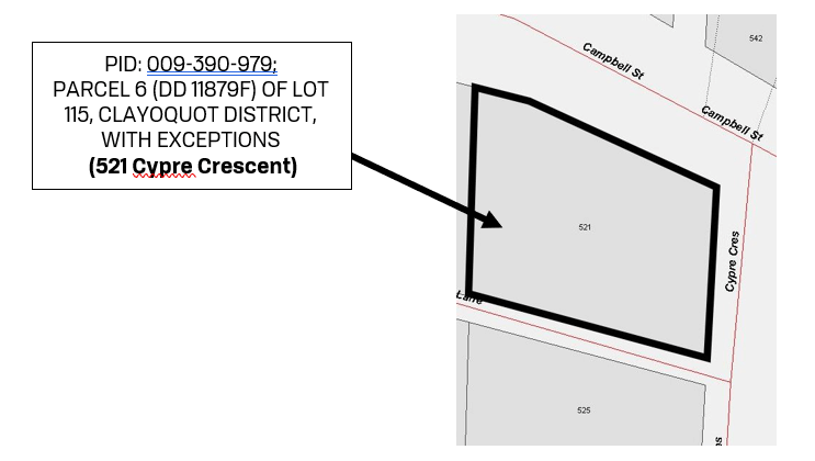 Zoning map of 521 Cypre Cres. 