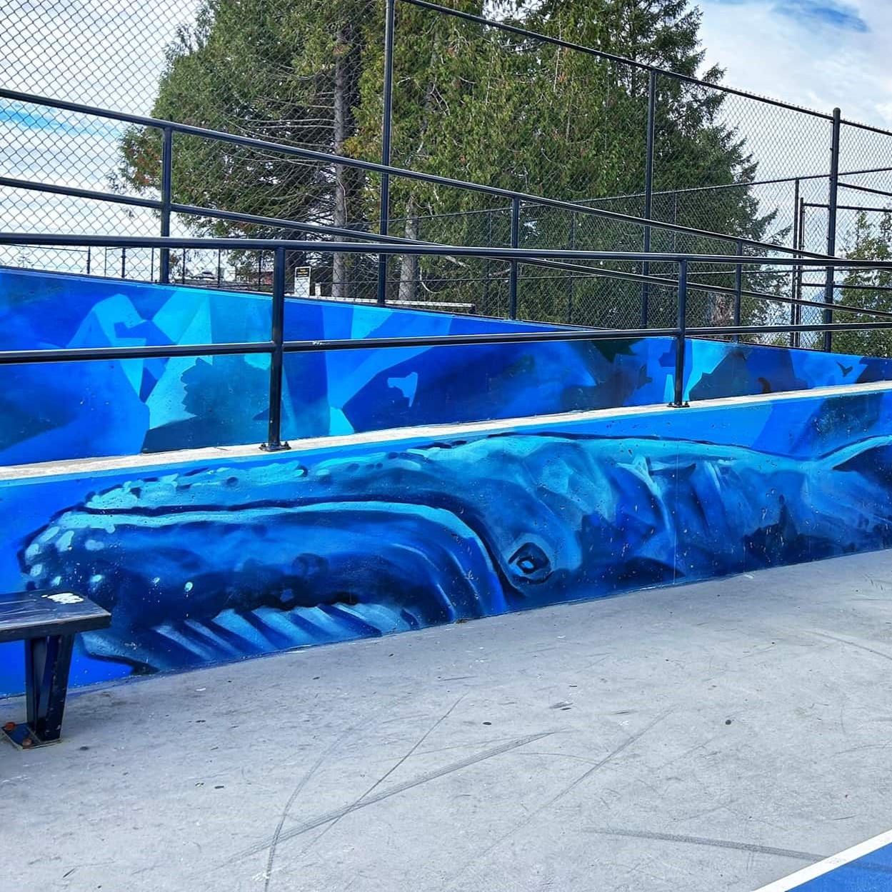 village green sports court mural